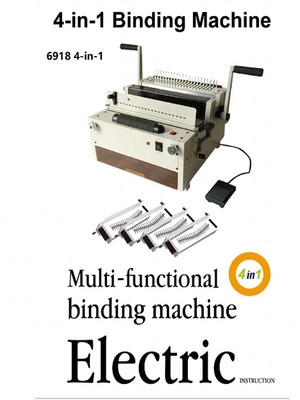 Comb Coil Strip Punching Binding Machine Office 4 In 1 Wire 3:1 2:1 Muti Functional