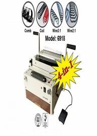 Comb Coil Strip Punching Binding Machine Office 4 In 1 Wire 3:1 2:1 Muti Functional